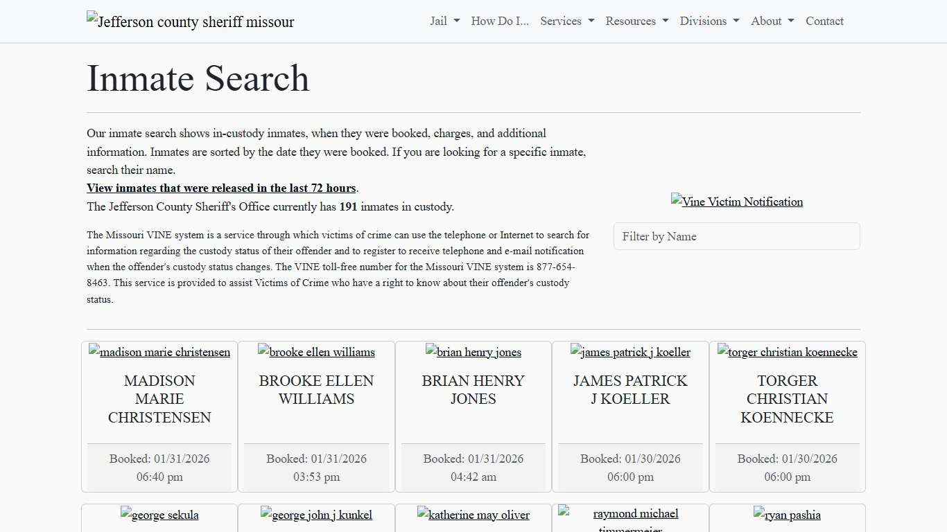 Inmate Search Jefferson County Sheriff's Office